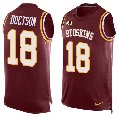 Nike Redskins #18 Josh Doctson Burgundy Red Team Color Men's Stitched NFL Limited Tank Top Jersey - Click Image to Close